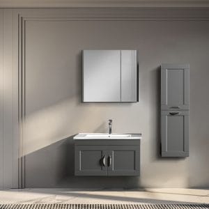 Parma 85cm Banyo Dolabı Takımı 'Antrasit'